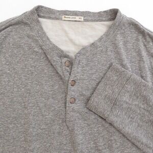 Marine Layer Men Double Knit Henley Long Sleeve Shirt Style 16749 Light Grey M/L